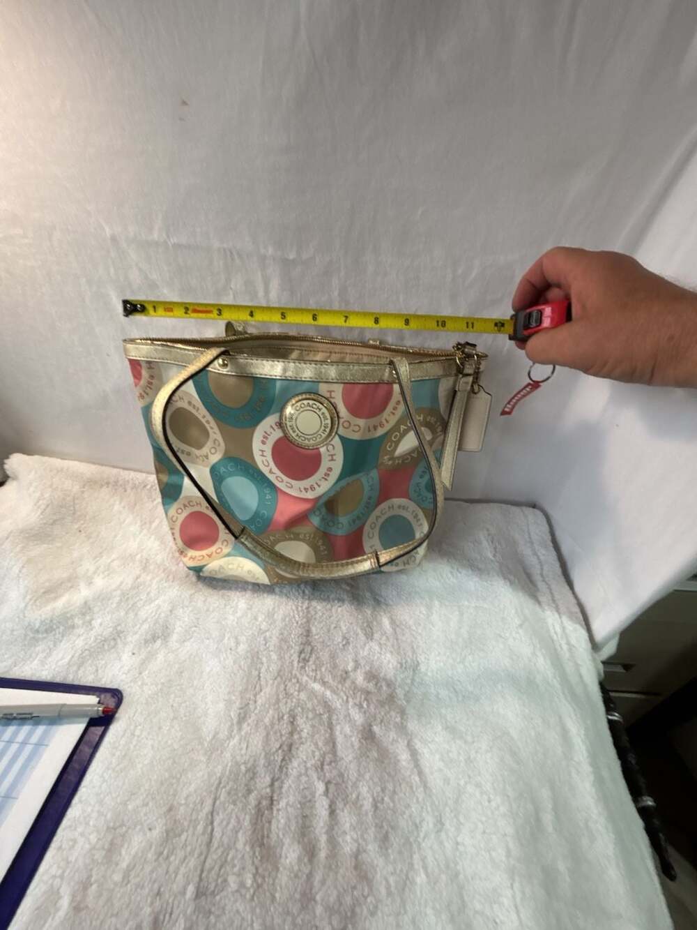 Coach Poppy Multicolor Circle Print Tote Bag - Picture 6 of 7